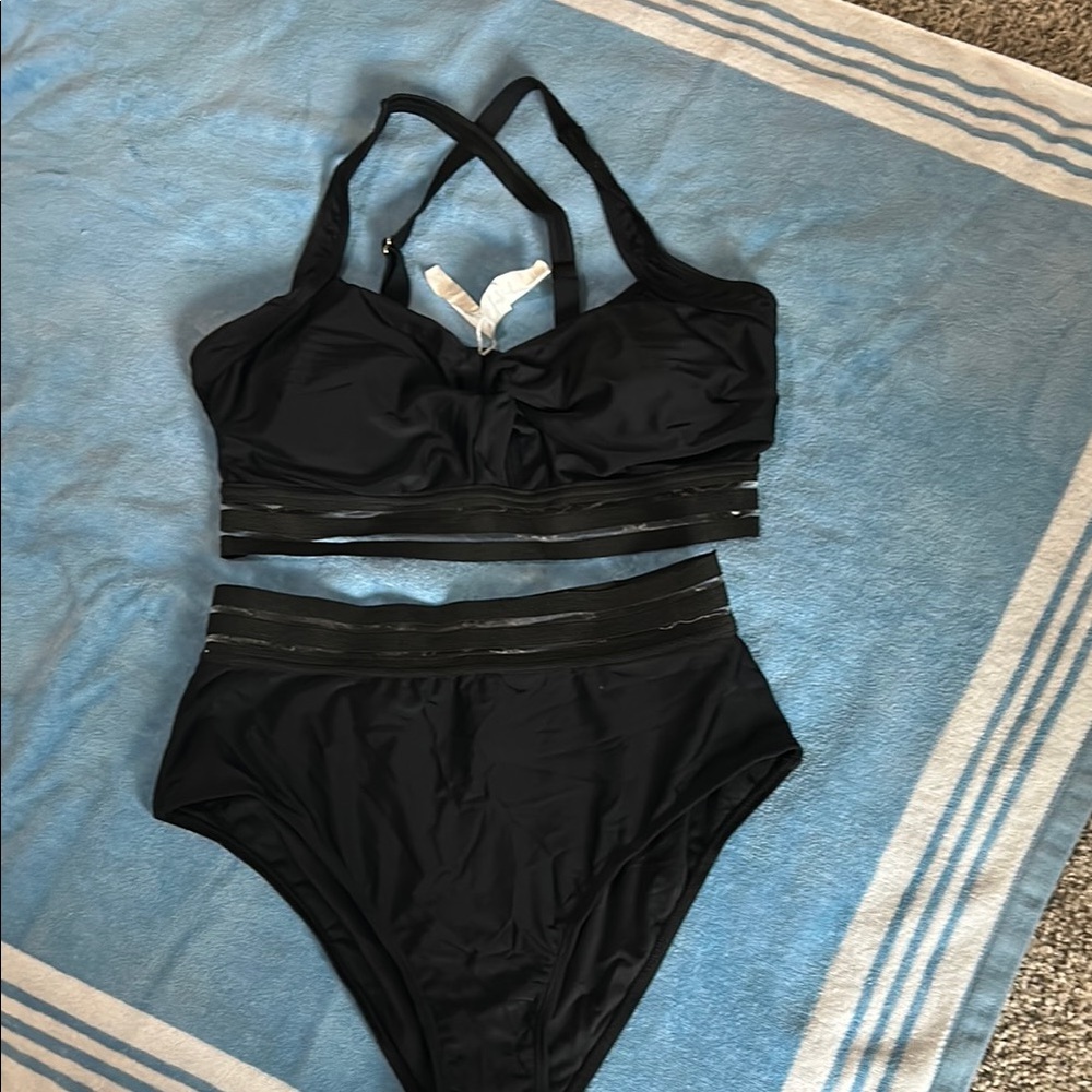 Cupshe Black  Bikini Classic Swim